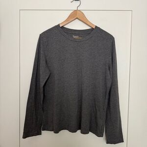 Simply Vera Top Womens Sz XL Gray Long Sleeve Supima Cotton Blend Pullover Soft